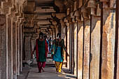 The great Chola temples of Tamil Nadu - The Brihadishwara Temple of Thanjavur. The colonnaded gallery around the temple precinct. 